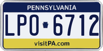 PA license plate LPO6712