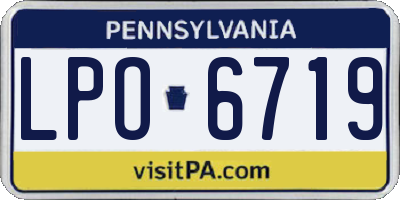 PA license plate LPO6719