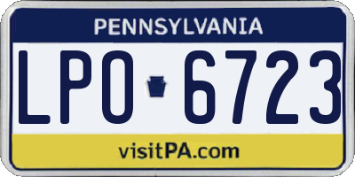 PA license plate LPO6723