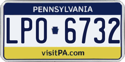 PA license plate LPO6732