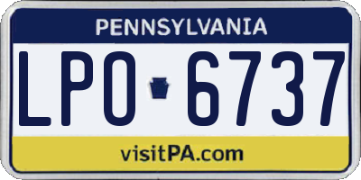PA license plate LPO6737