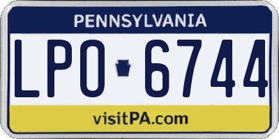 PA license plate LPO6744
