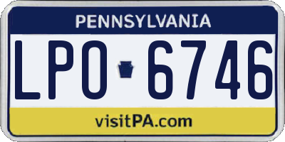 PA license plate LPO6746