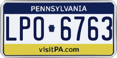 PA license plate LPO6763