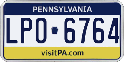 PA license plate LPO6764