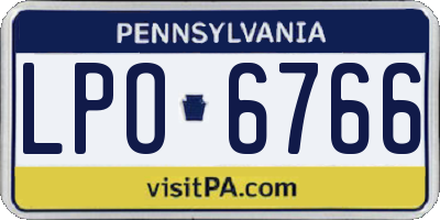 PA license plate LPO6766