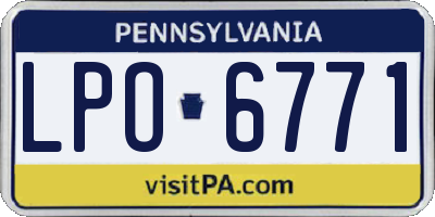PA license plate LPO6771