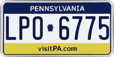 PA license plate LPO6775