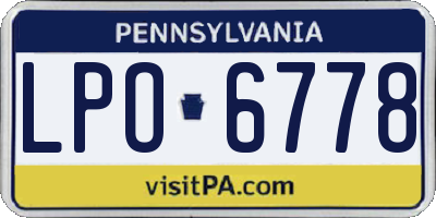 PA license plate LPO6778