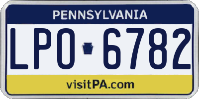 PA license plate LPO6782
