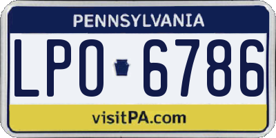 PA license plate LPO6786