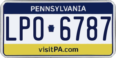 PA license plate LPO6787
