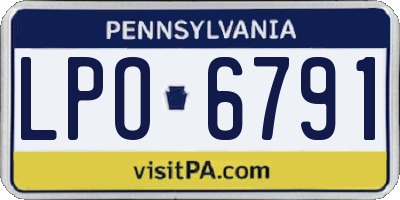 PA license plate LPO6791