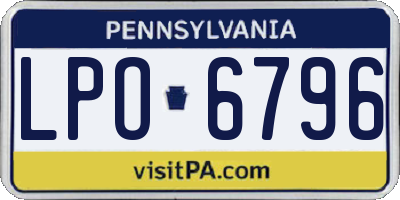 PA license plate LPO6796