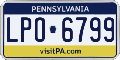 PA license plate LPO6799