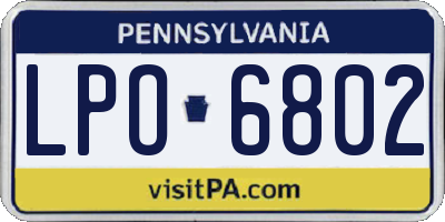 PA license plate LPO6802