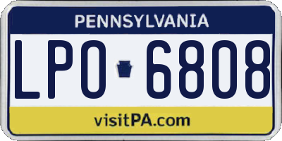 PA license plate LPO6808