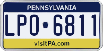 PA license plate LPO6811
