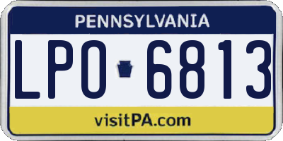 PA license plate LPO6813