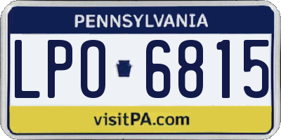 PA license plate LPO6815