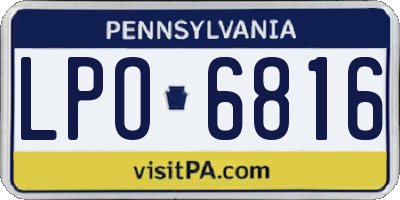 PA license plate LPO6816