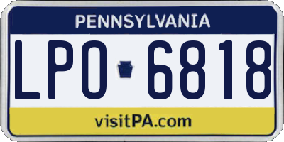 PA license plate LPO6818