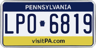 PA license plate LPO6819