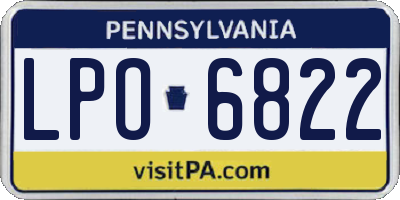 PA license plate LPO6822