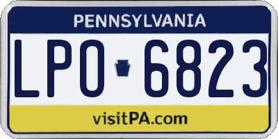 PA license plate LPO6823