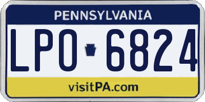 PA license plate LPO6824