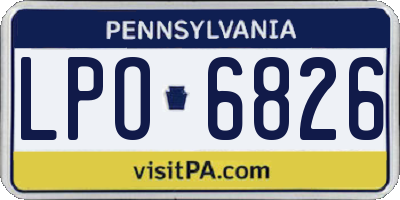 PA license plate LPO6826