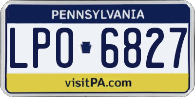 PA license plate LPO6827