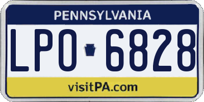 PA license plate LPO6828