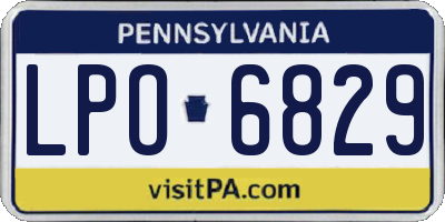 PA license plate LPO6829