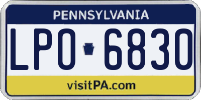 PA license plate LPO6830