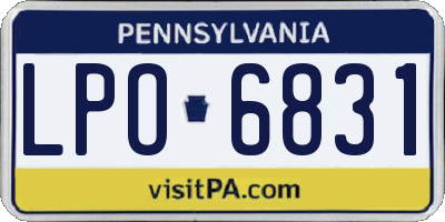 PA license plate LPO6831