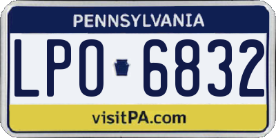 PA license plate LPO6832