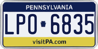 PA license plate LPO6835