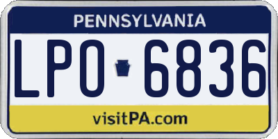 PA license plate LPO6836