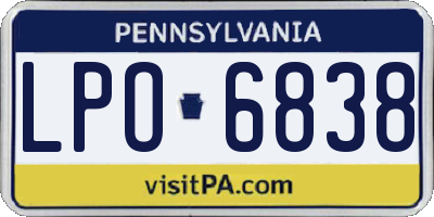 PA license plate LPO6838