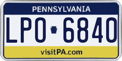 PA license plate LPO6840