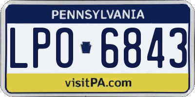 PA license plate LPO6843
