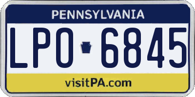 PA license plate LPO6845