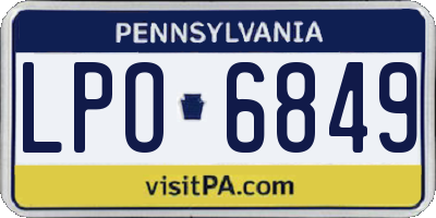 PA license plate LPO6849