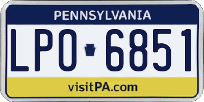 PA license plate LPO6851