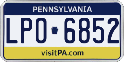 PA license plate LPO6852