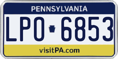 PA license plate LPO6853