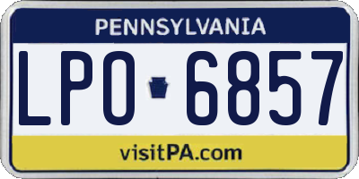 PA license plate LPO6857