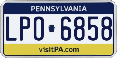 PA license plate LPO6858