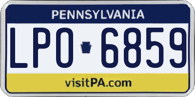 PA license plate LPO6859